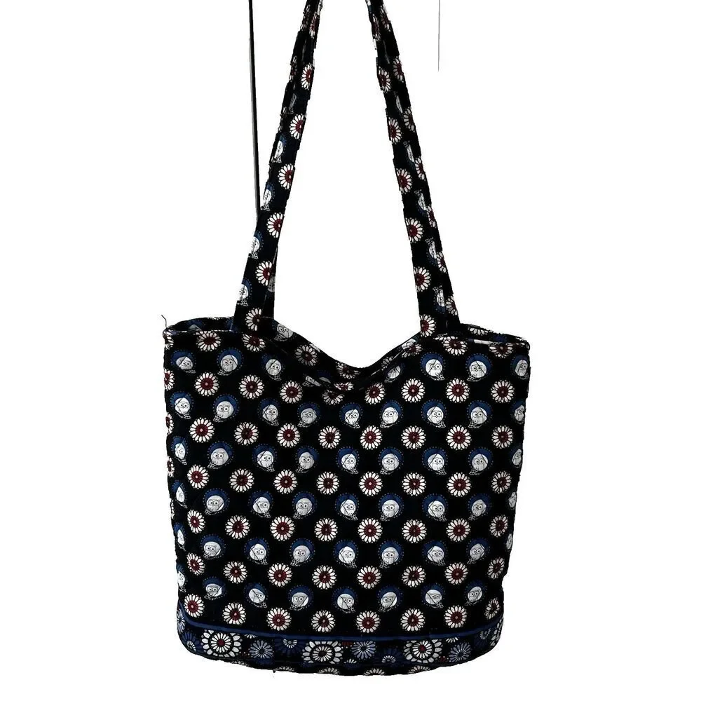Vera Bradley Handbag Night Owl Pattern Tote Bag Pockets Classic Bag